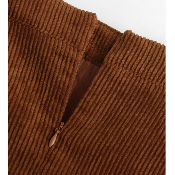 Brown Corduroy Mini Skirt - Picture 4 of 8